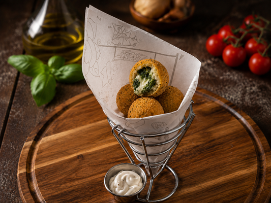 Spinach and mozzarella Arancini